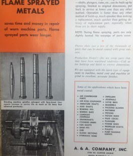 Flame sprayed metals 1970s