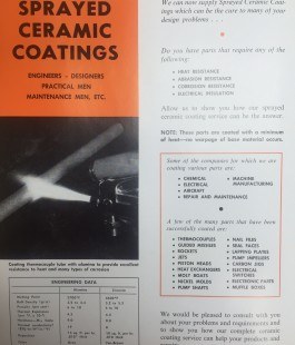 Sprayed Ceramic Coatings 1970s